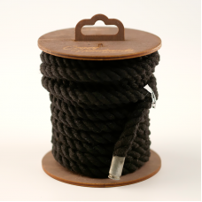 Хлопковая веревка для шибари на катушке, черная, 5 м