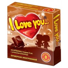 Презервативы гладкие I Love You с ароматом шоколада
