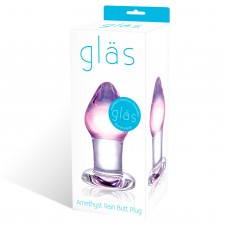 Стеклянная анальная пробка Glas Amethyst Rain Butt Plug