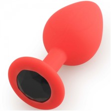 Silicone Butt Plug Shape Medium, красный /черный D 3,5 см L 8 см